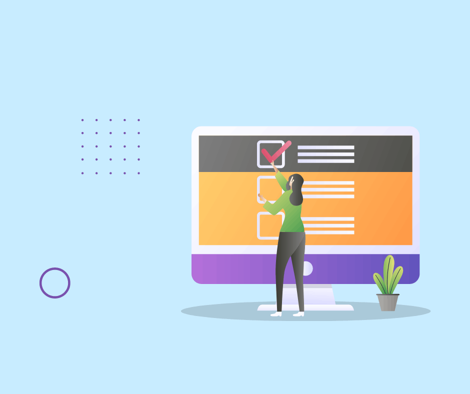 Blue Red Violet Modern Illustrated Online Survey Facebook Post 1